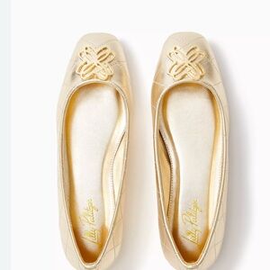 NEW! Lilly Pulitzer 8.5 Patina Ballet Flat in Gold Metallic